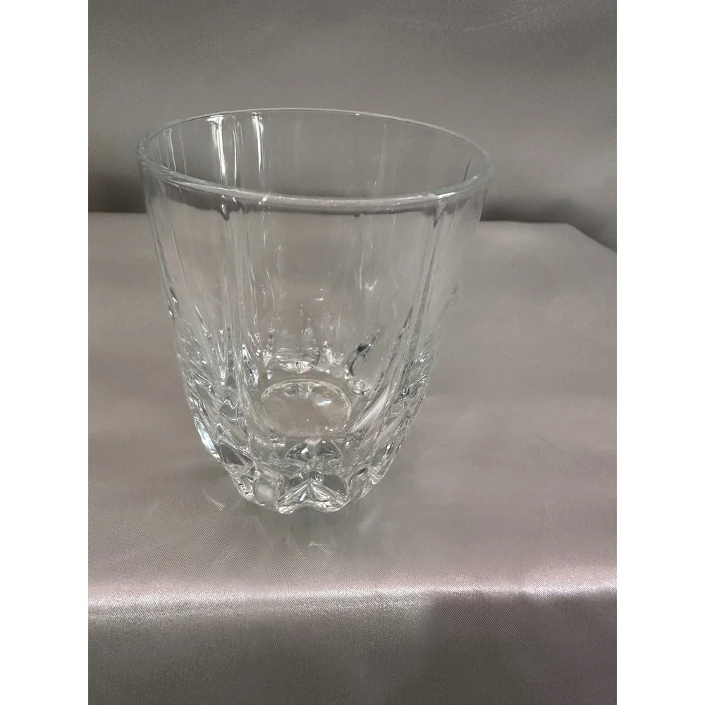 6 Crystal Whiskey Rocks Glasses Heavy Base Wedge‎ Cut Lowball Barware Clear